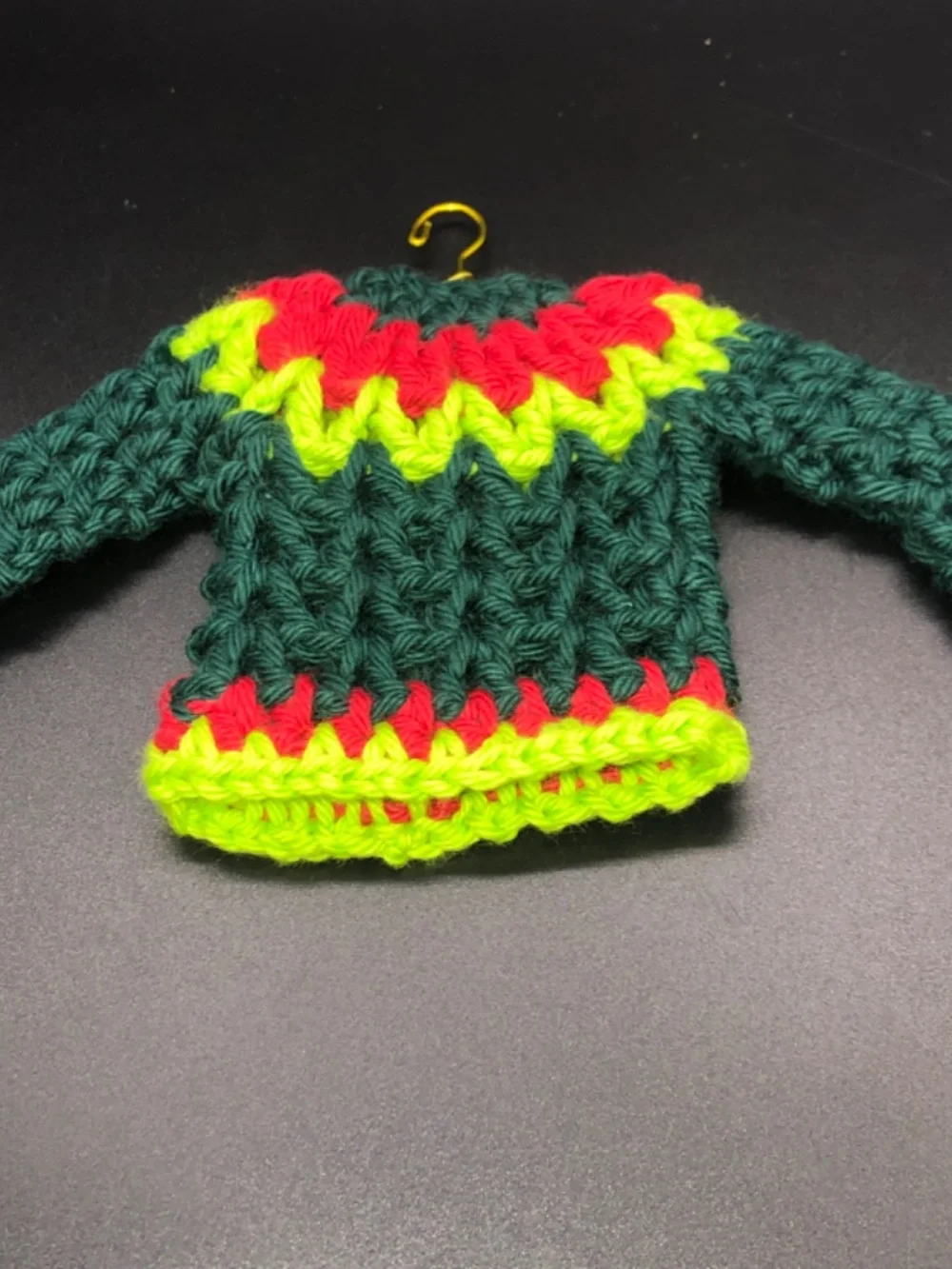 Mini Crochet Sweater Ornament, Gift Tag, Bag Accessory